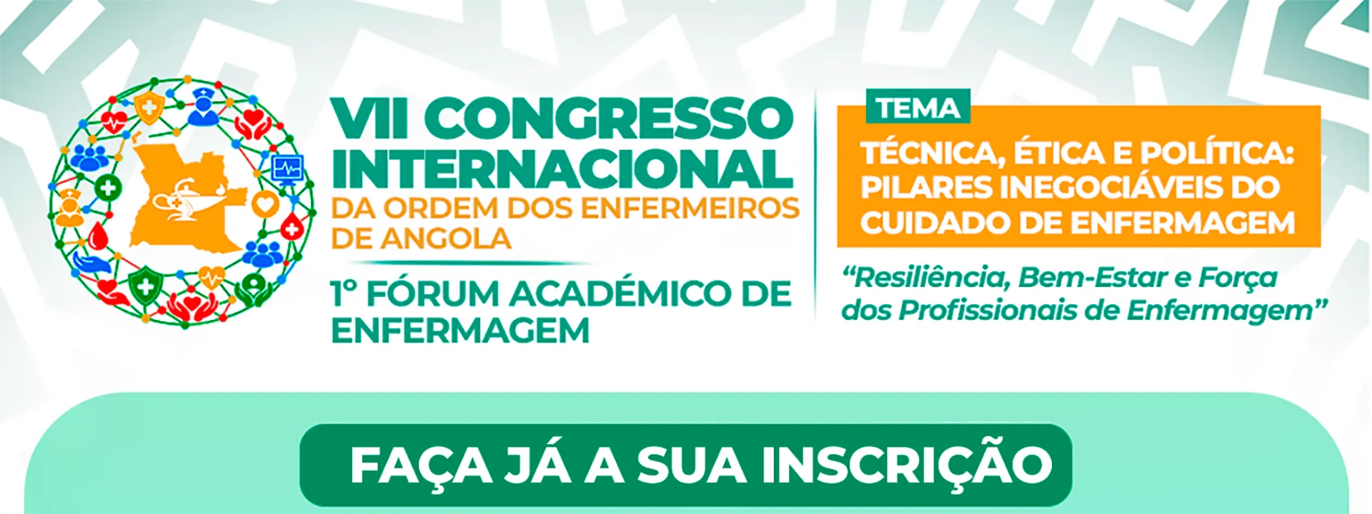 Inscrições abertas! para o VII Congresso Internacional da Ordem dos Enfermeiros de Angola – 2026. 